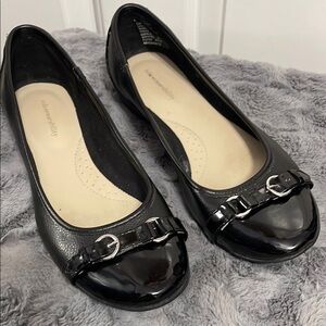 Sole Society Black Flats with Silver Embellishment